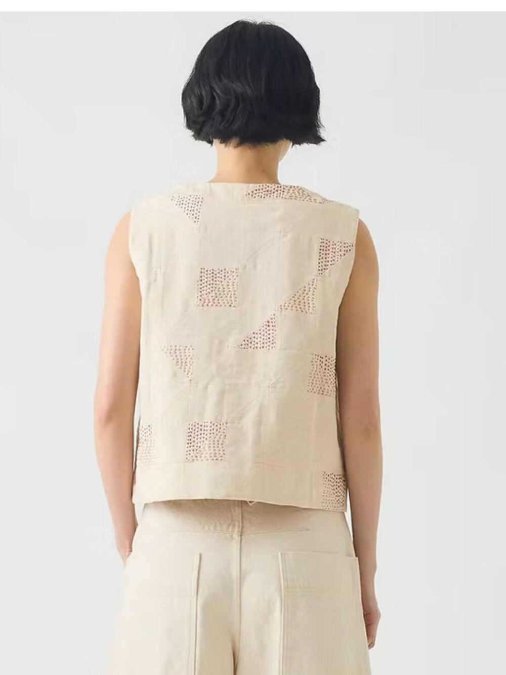 TOAST London Patchwork Waistcoat Ecru XS - Picture 2 of 14